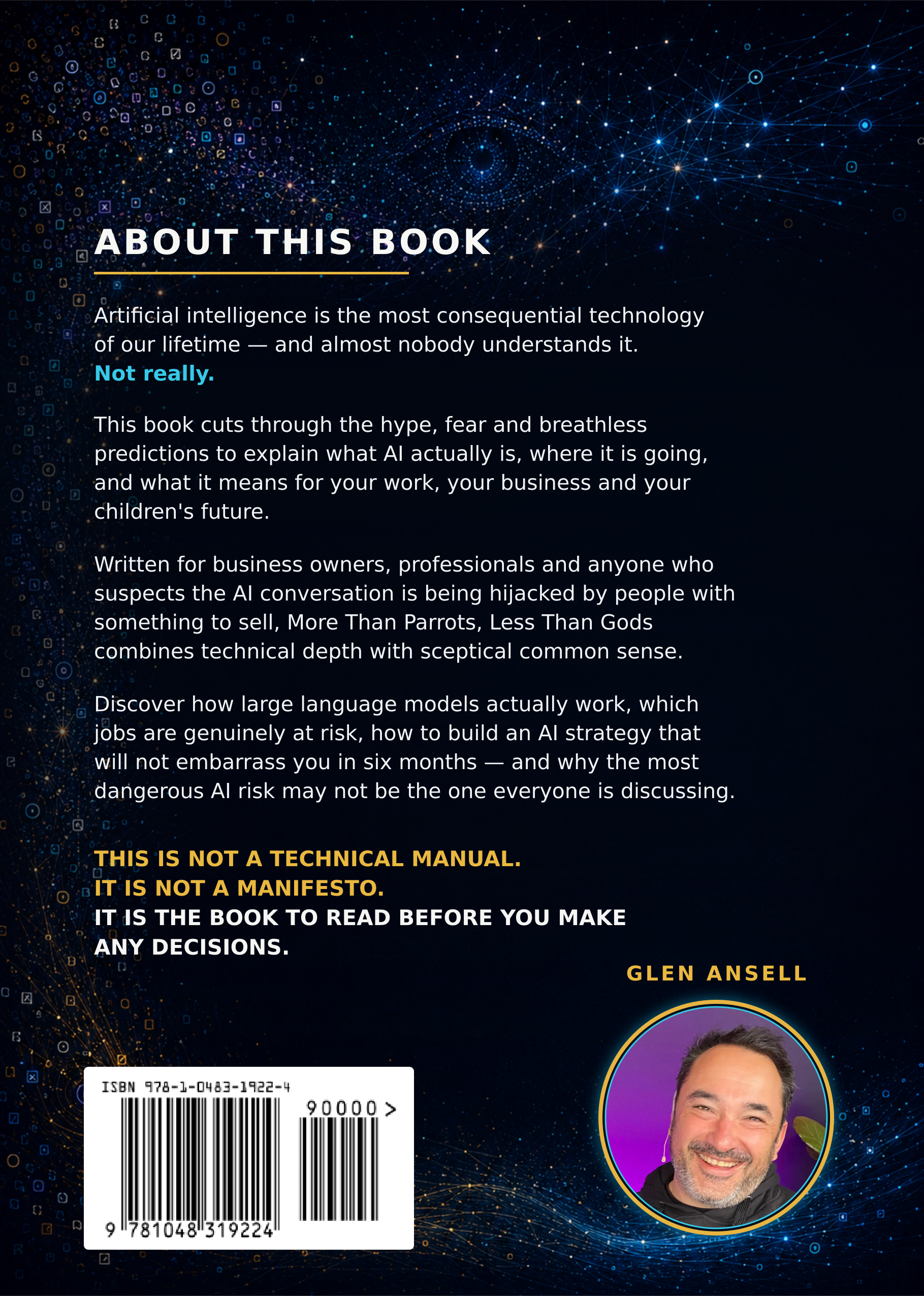 More Than Parrots, Less Than Gods — Back Cover